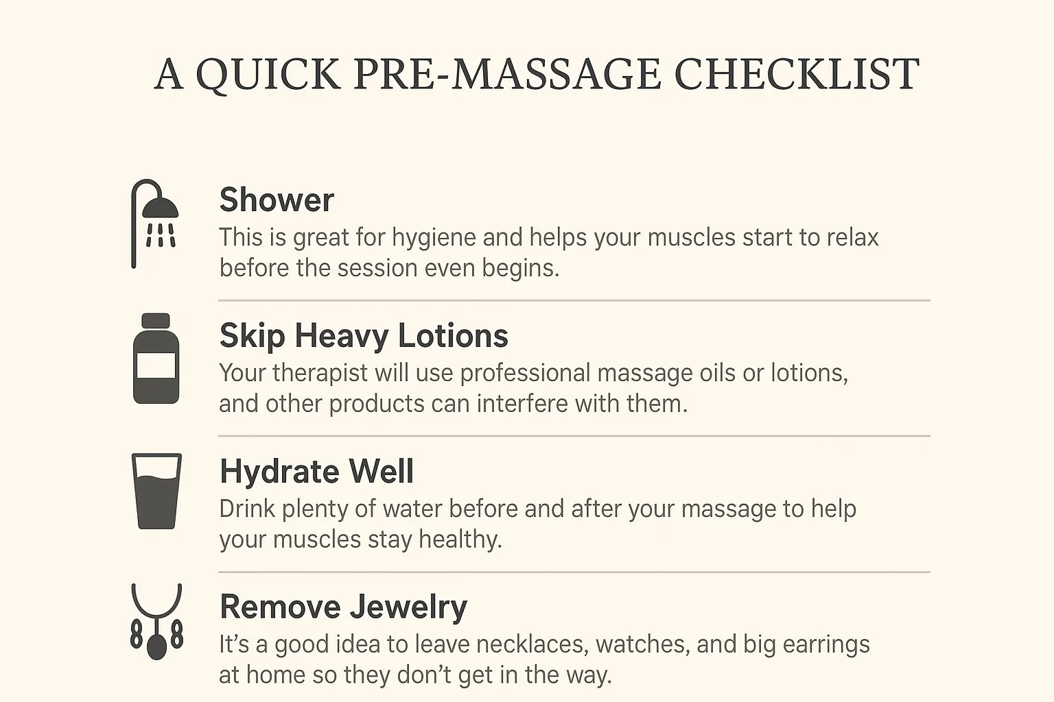 A Quick Pre-Massage Checklist